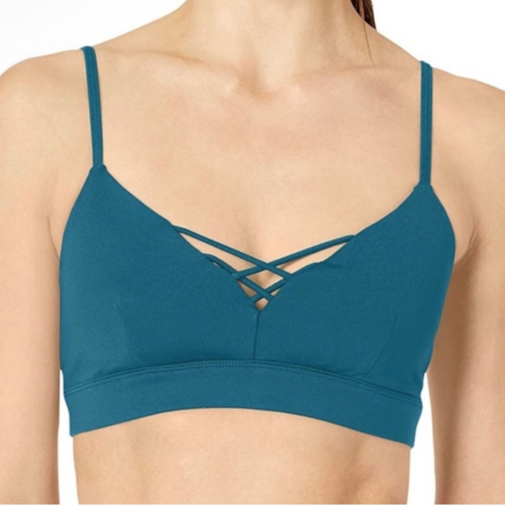 Alo Yoga Interlace Teal Lace Up Sports Bra XS
